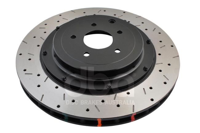 DBA HD 5000 Drilled Slotted 2Pc Brake Rotor Single 380mm Rear DBA52321BLKXS