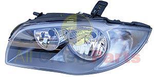 APG All Crash Halogen Black Head Lamp Passenger Side Certified suits BMW 1 Series 2007 to 2009 EGA-21031LHQ