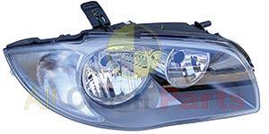 APG All Crash Halogen Black Head Lamp Drivers Side Certified suits BMW 1 Series 2007 to 2009 EGA-21031RHQ