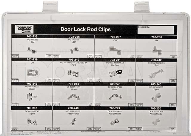 Dorman Door Lock Rod Clip Tech Tray 80Pc 030-209