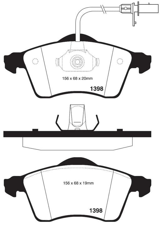 EBC Ultimax Brake Pad Set Front DPC1398
