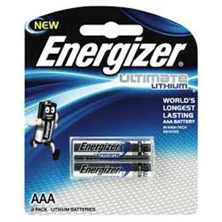 Energizer Ultimate Lithium AAA Batteries 1.5V 2 Pack L92BP2T