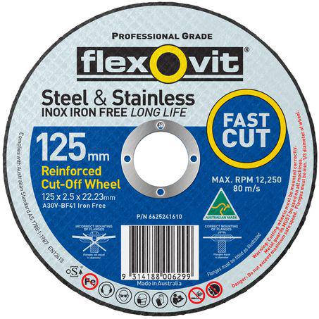 Flexovit Cutting Off Disc S/S 125x2.5x22.2mm 66252841610