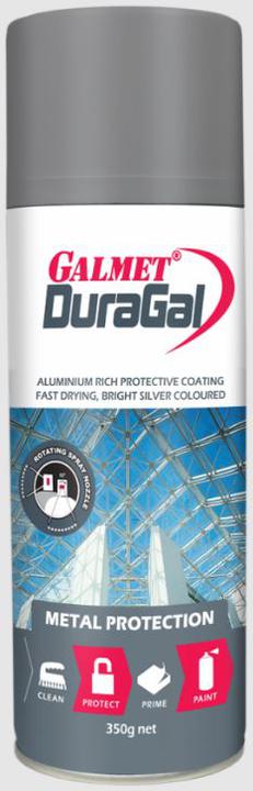 Galmet Fast Dry DuraGal Aerosol Bright Silver 350g GGDSA