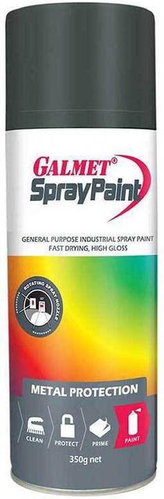 Galmet Fast Dry Enamel Spray Paint Flat Black 350g GSPFBA350