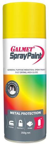 Galmet Fast Dry Primer Spray Paint Golden Yellow Gloss 350g GSPGYA350