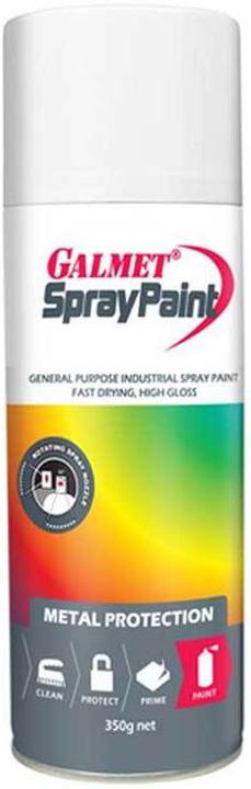 Galmet Fast Dry Enamel Spray Paint White High Gloss 350g GSPWA350