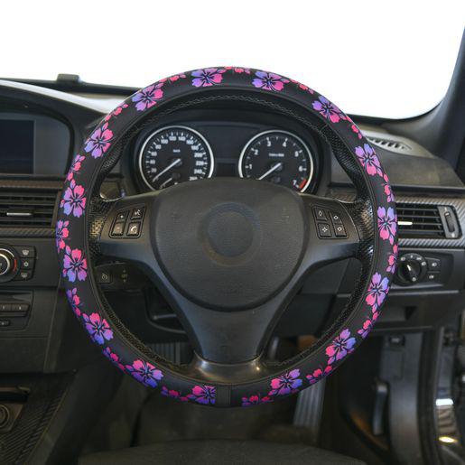 Gearup Steering Wheel Cover 36.8 x 39.4cm - Hibiscus Lilac GUSWCFLHL