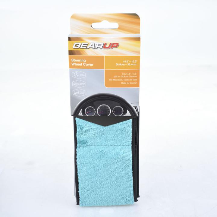 Gearup Steering Wheel Cover 36.8 x 39.4cm - Teal Purr GUSWCFLTP