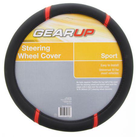 Gearup Steering Wheel Cover 15"" Sports Red GUSWCS2RED