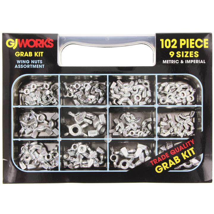 GJ Works Wing Nuts Grab Kit 102pc 9-Size Metric & Imperial GKA102