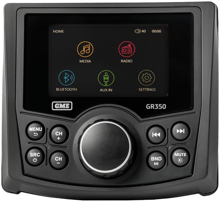 GME Marine Stereo Black Bluetooth AM/FM GR350BTB