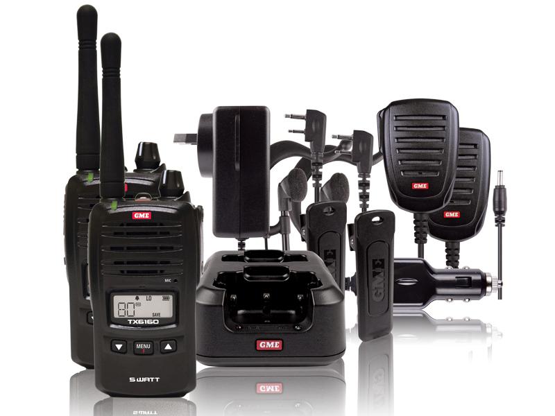 GME 5/1W UHF CB Handheld Radio incl. Accessories Twin Pack  TX6160TP