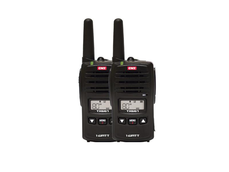 GME 1W UHF CB Handheld Radio Twin Pack TX667TP