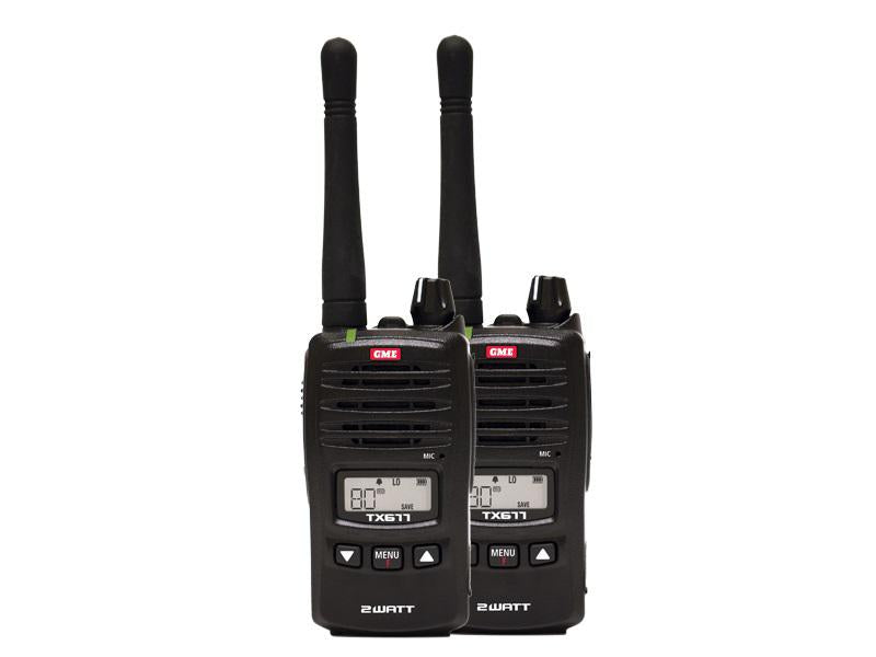 GME Handheld UHF CB Radio 2W 80CH Twin Pack TX677TP