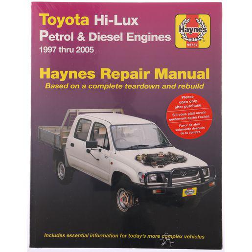 Haynes Repair Manual Suits Toyota Hi Lux 4x4 & 4x2 97-05 92737
