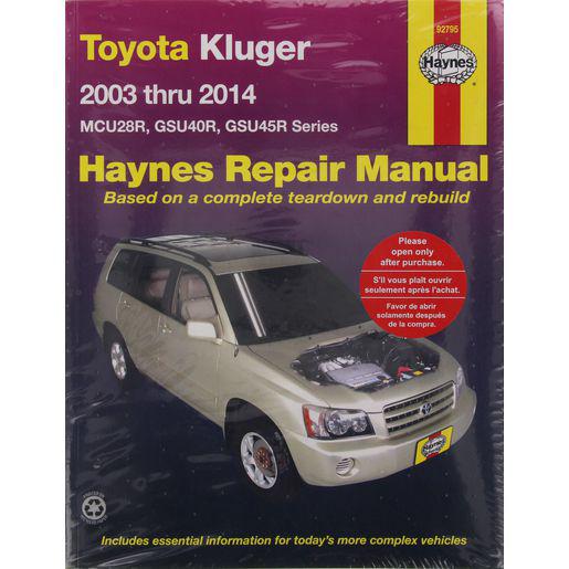 Haynes Repair Manual Suits Toyota Kluger Petrol 03-14 92795