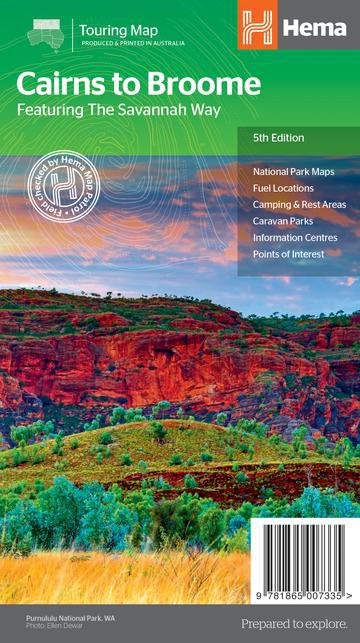 HEMA Savannah Way Cairns to Broome Map