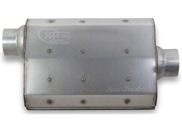 Hooker Aero Chamber Muffler 3in. Single Offset Inlet/Centre Outlet HK21505