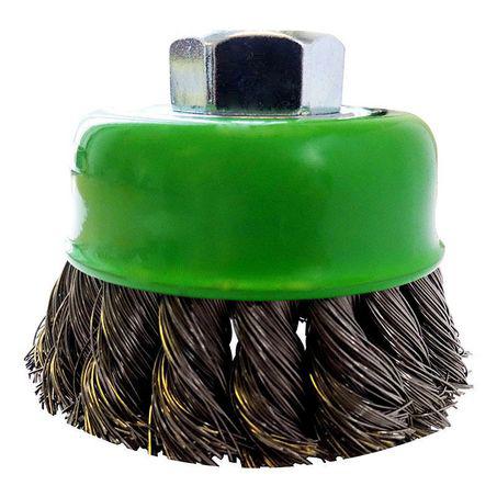 Josco 75mm Stainless Steel Multi-Thread Cup Brush 0.35mm Wire 166MSS