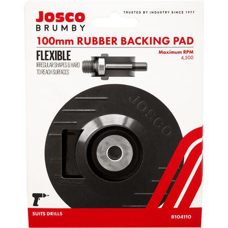 Josco 100mm Backing Pad Rubber M10 w/ Drill Adaptor B104110