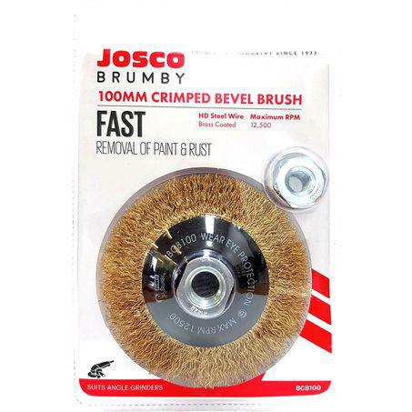 Josco 100mm Crimped Multi-Thread Bevel Brush BCB100
