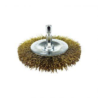 Josco 50mm Spindle-Mounted Crimped Wheel Brush BCW50