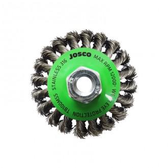 Josco 100mm Twistknot Stainless Steel Bevel Brush TB100MSS