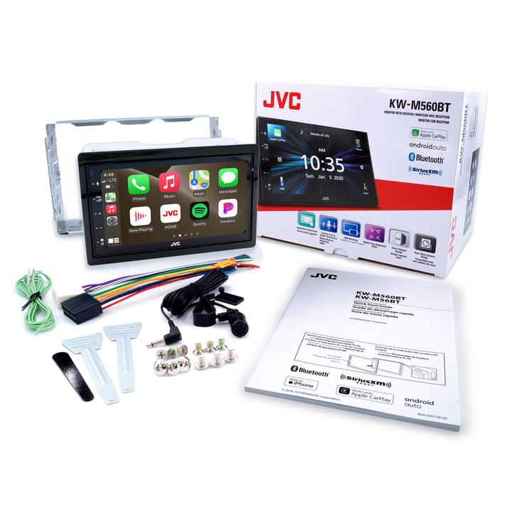 JVC AV Receiver W/6.8in. Monitor/Bluetooth/USB/CarPlay/Android Auto KW-M560BT