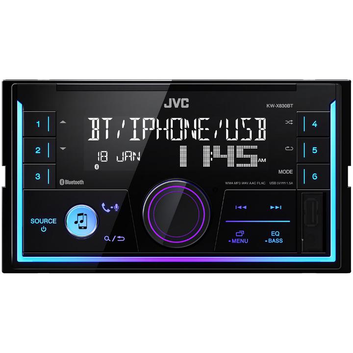 JVC 2-DIN Digital Media Receiver W/Bluetooth/USB/AUX & JVC DJ KW-X830BT
