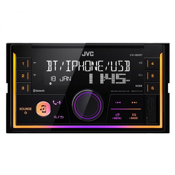 JVC 2-DIN Digital Media Receiver W/Bluetooth/USB/AUX & JVC DJ KW-X830BT