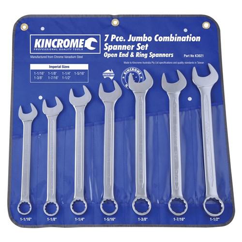 Kincrome Spanner Set Jumbo Combination 7pc Imperial K3021
