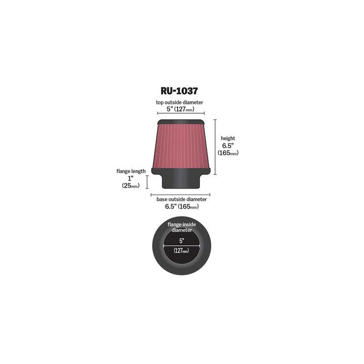 K&N Universal Clamp-On Air Filter RU-1037