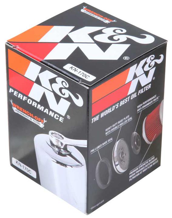 K&N Motorcycle Oil Filter Fits Harley (Short) Chrome - KN-170C