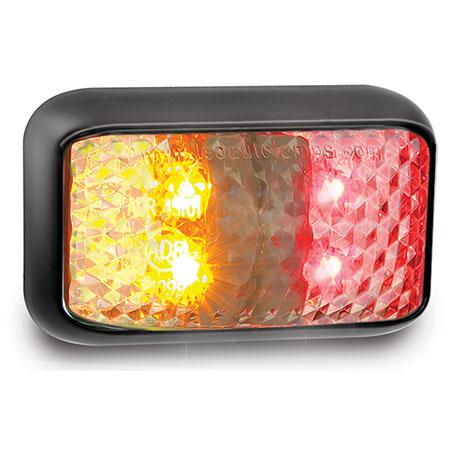 LED Autolamps Side Marker Light LED Amber/Red 12/24V Black Housing 40cm Cable 35ARMB