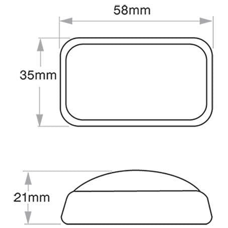 LED Autolamps Rear Marker Light Red LED 9/33V 58RM