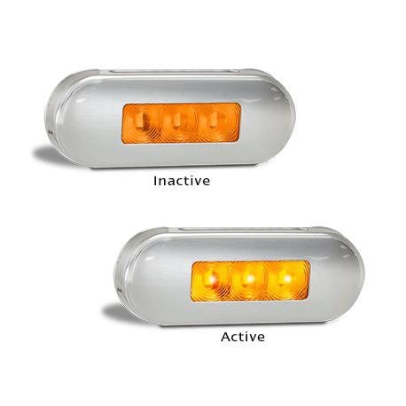 LED Autolamps Side Direction Indicator Light LED Amber 12/24VChrome Housing 15cm Cable 86AAMB