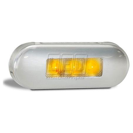 LED Autolamps Side Marker Light LED Amber 12/24V Chrome Housing 15cm Cable 86AMB