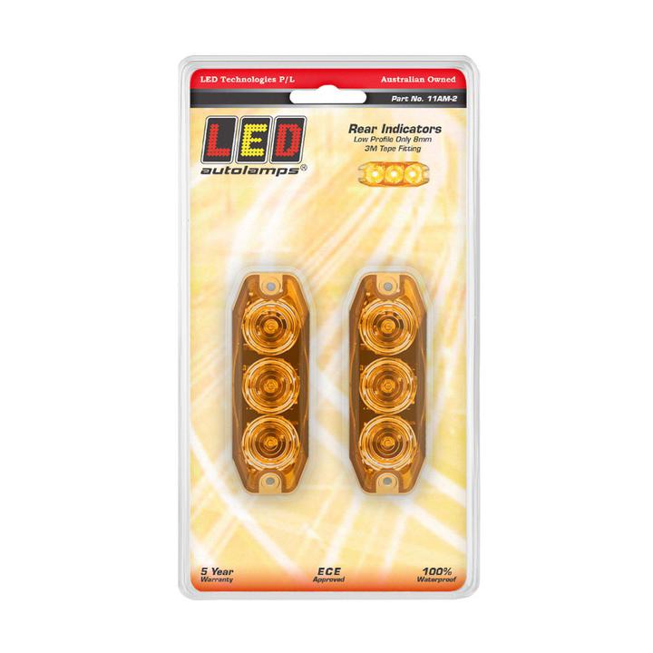 LED Autolamps Indicator Lamp Rear 89 x 30mm 12-24V Twin Pack 11AM-2