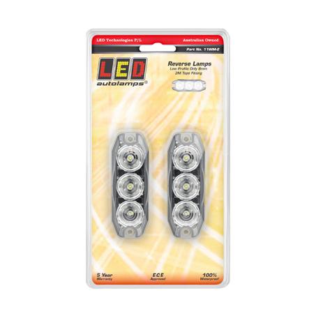 LED Autolamps Reverse LED Lamp 12/24V Horizontal/Vertical (Pack of 2) 11WM-2