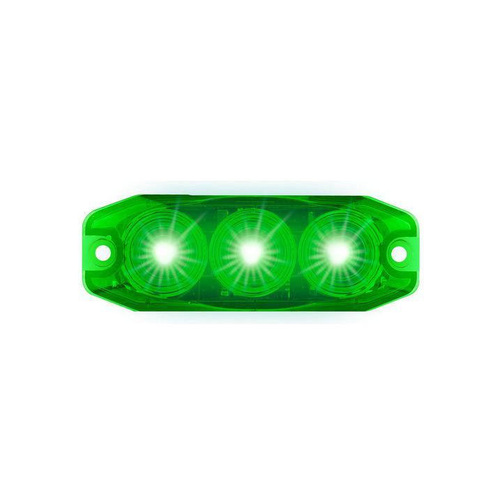LED Autolamps Green Emergency Lamp SAE J595 Class 1 89mm with Tape Fitting 120033GM