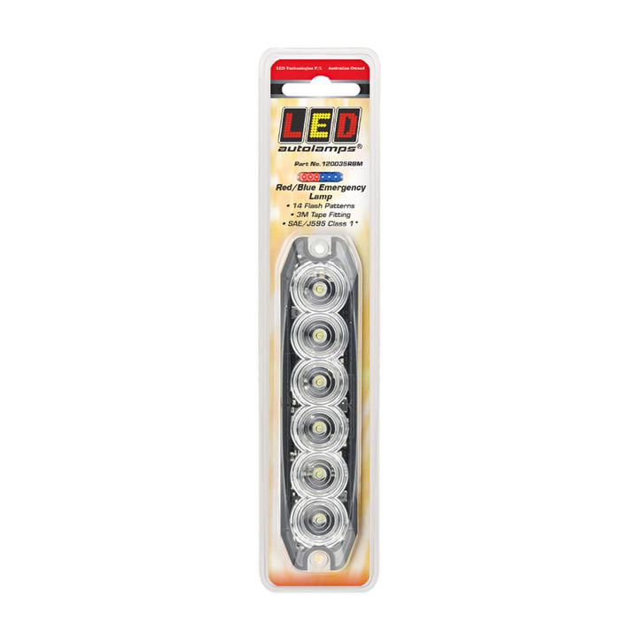 LED Autolamps Red/Blue Flash Emergency Lamp SAE J595 Class 1 131mm 120035RBM