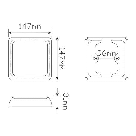 LED Autolamps Stop/Tail 64-LED Lamp 12/24V w/30cm Wire 125RM