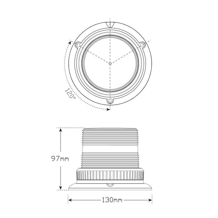 LED Autolamps Beacon Light LED Magenta IP67 11/30V 128MGM