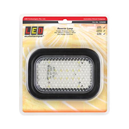 LED Autolamps Reverse LED Light w/Grommet & Plug 12-24V 130WMG