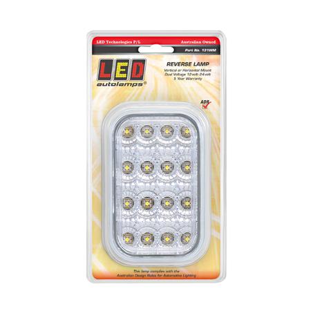 LED Autolamps Reverse 16-LED Light 12/24V w/ Clear Lens 131WM