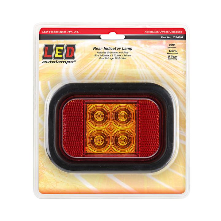 LED Autolamps Indicator Lamp with Reflector 160 x 113mm 12-24V 133AMG