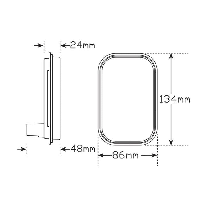 LED Autolamps Indicator Lamp with Reflector 135 x 87mm 9-32V 134AMB