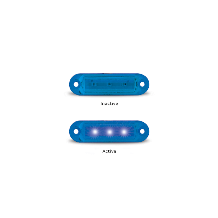 LED Autolamps Super Small Courtesy Lamp Blue 58x16x13mm 12V Twin Pack 16B12-2