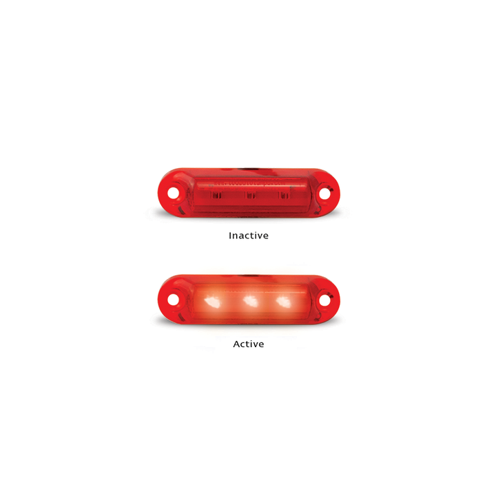 LED Autolamps Super Small Rear Marker Lamp Red 58x16x13mm 12V Twin Pack 16R12-2